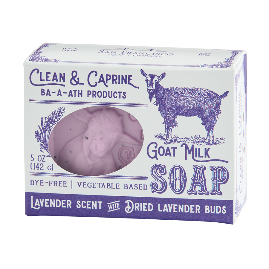 Clean & Caprine Goat Milk Bar Soap - Lavender Scent with Dried Lavender Buds