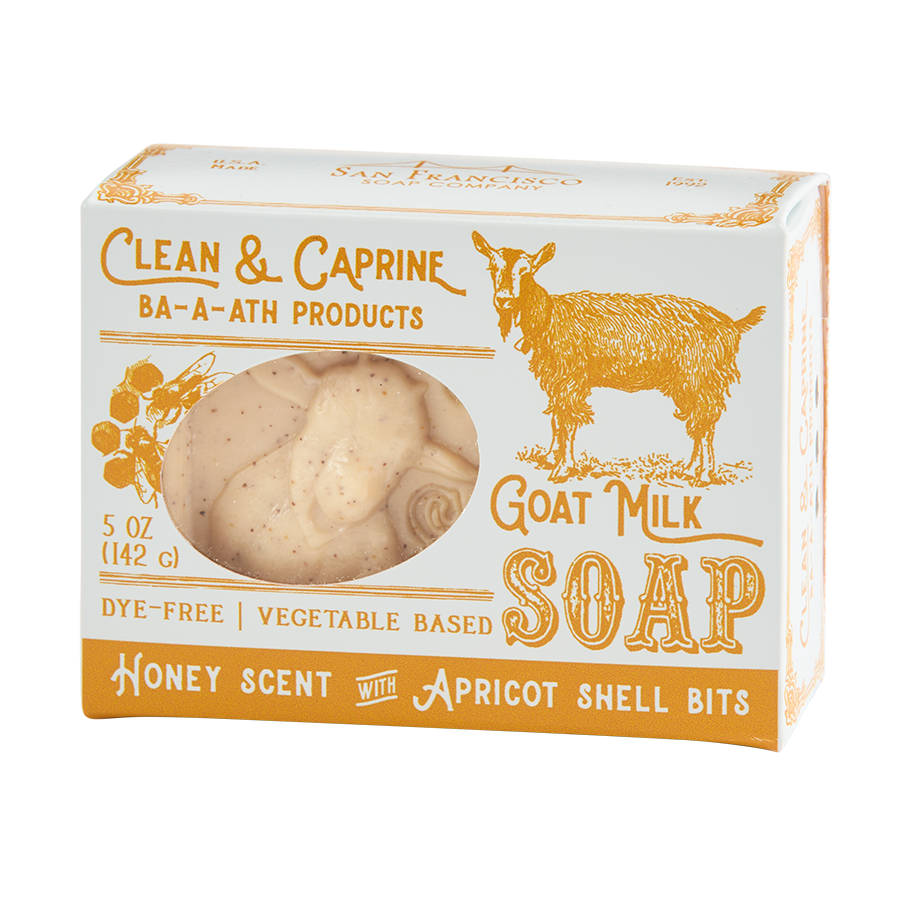 Clean & Caprine Goat Milk Bar Soap - Honey Scent with Apricot Shell Bits